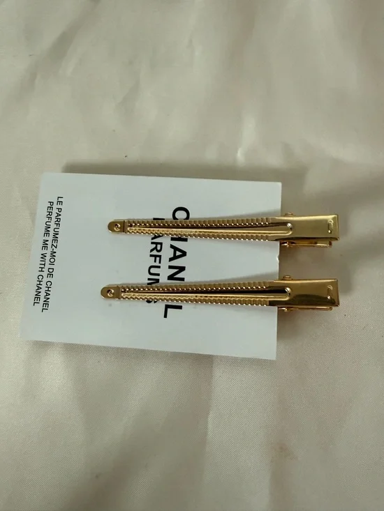 Chanel Gold Toned Hair Clips - Picture 3 of 3